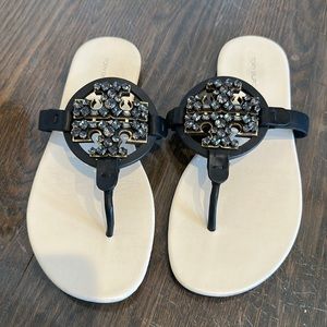 ✨Tory Burch Crystal Miller Nappa Leather Sandals✨ Like New!